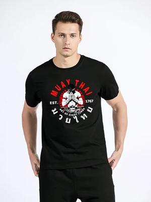 Plus Size S-6XL para 50-135KG Verão Moda Marca Algodão Homens Camisetas Cool Muay Thai Wai Kru Tailândia Casual Tees Harajuku Tops