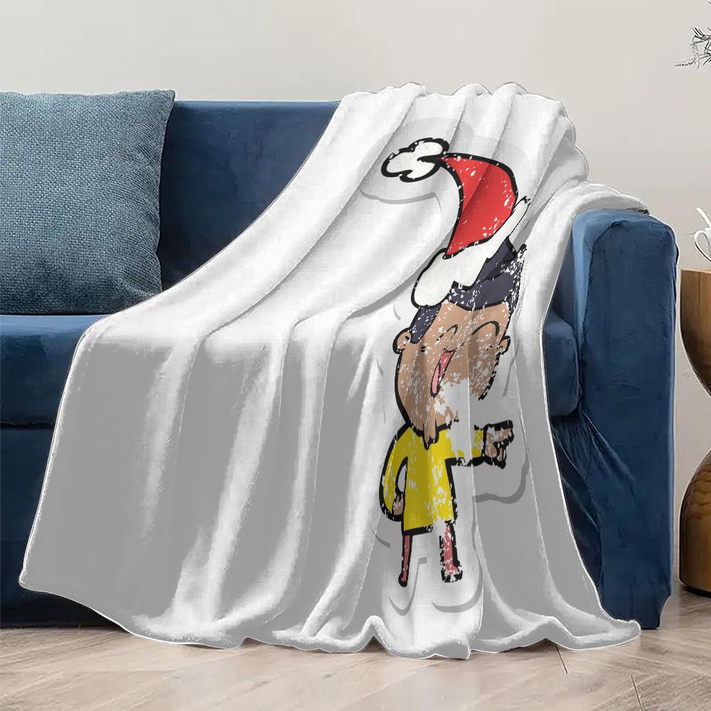 Cute Cartoon Boy Throw Blanket Soft Cozy Kids Bedding Flannel Warm Comforter for Girls Boys Nursery Dorm Room Decor Gift