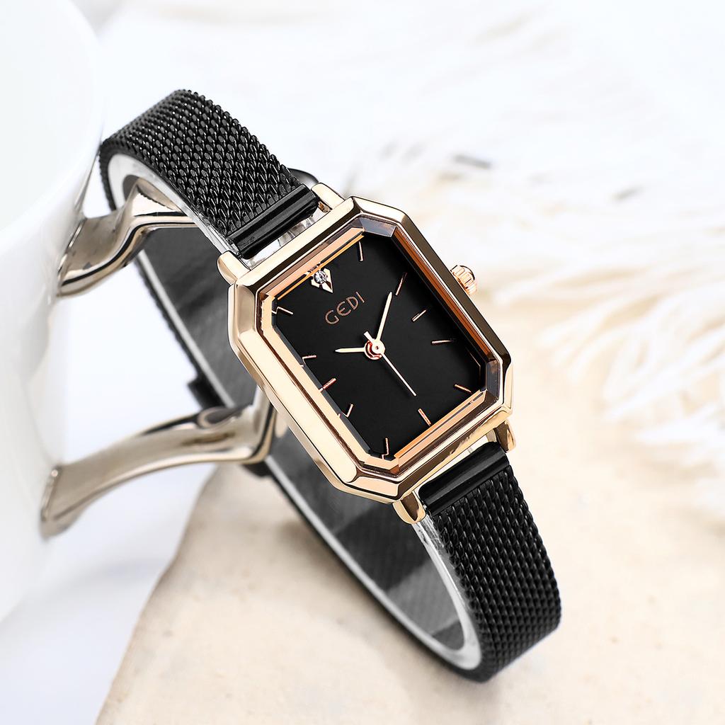 Simple And Versatile Casual Watch Women'S Square Retro Mesh Strap Watch Waterproof Quartz Women'S Watch