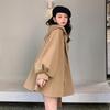 Trench coreano allentato autunnale con cintura con cappuccio Cappotto da donna nero