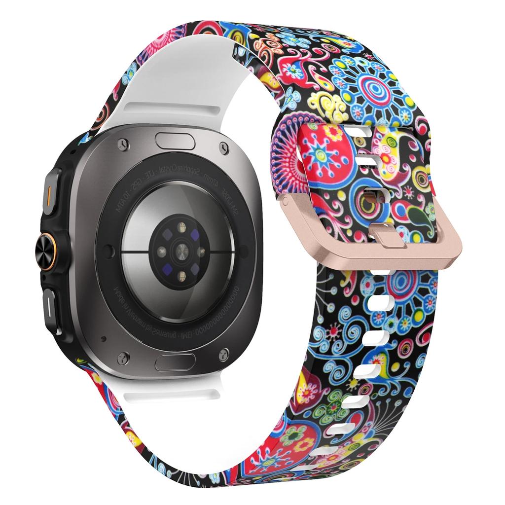 Drukowany silikonowy pasek do Samsung Galaxy Watch Ultra 47mm Pasek do Galaxy Watch Ultra 2 Sportowa bransoletka Paski do zegarka