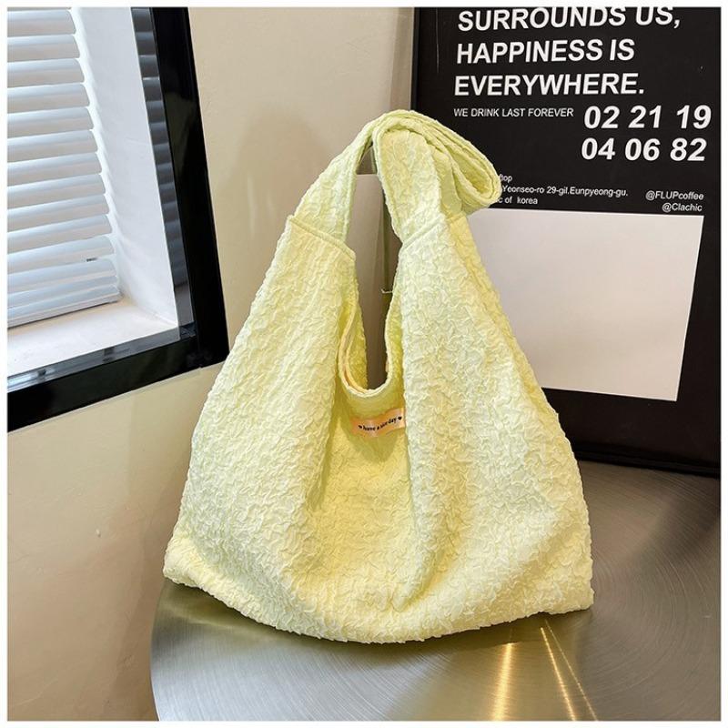 Tote Bag Women's Large-capacity New Versatile Shoulder Bag Lazy Wind Bubble Cloth College Student Class Bag