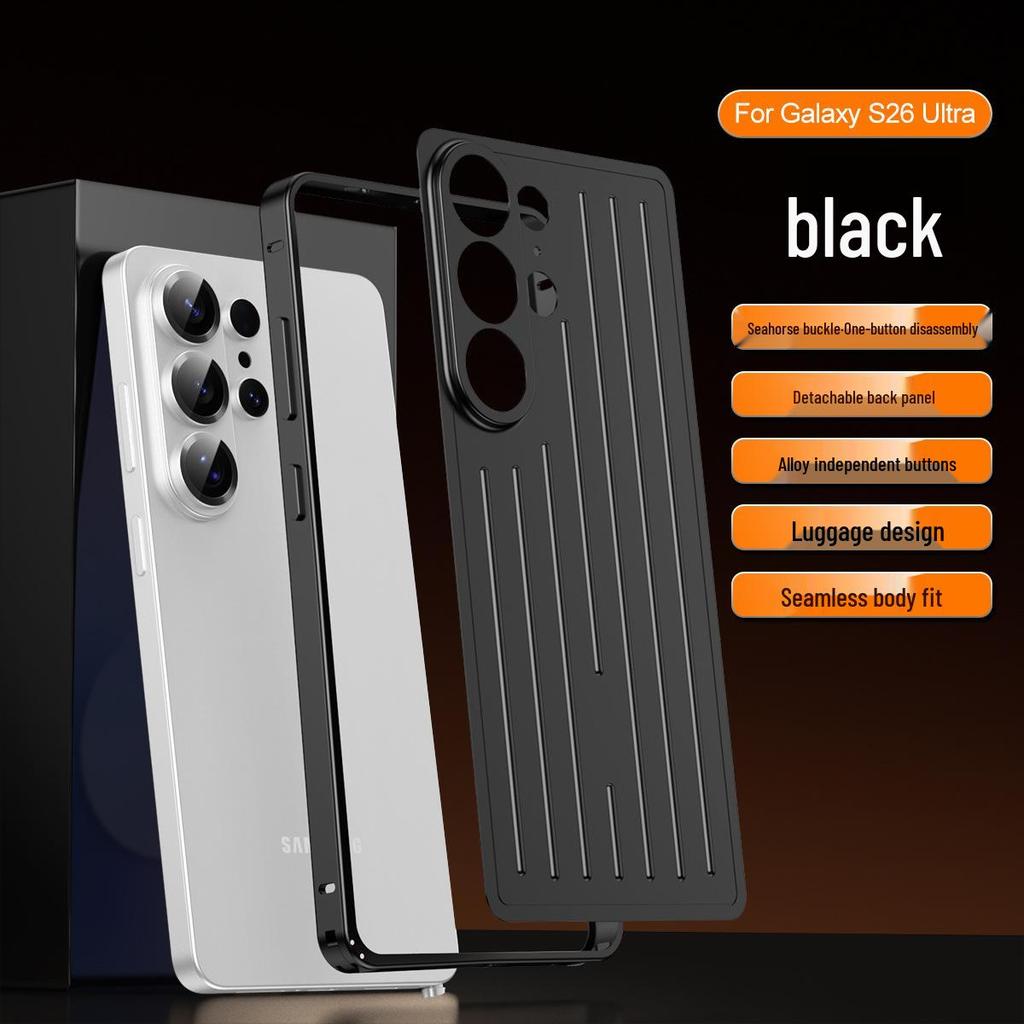 Aluminum Alloy Ultra-Minimalist Heat-Dissipating Protective Case for Samsung S26 Ultra - Drop-Proof Suitcase Design