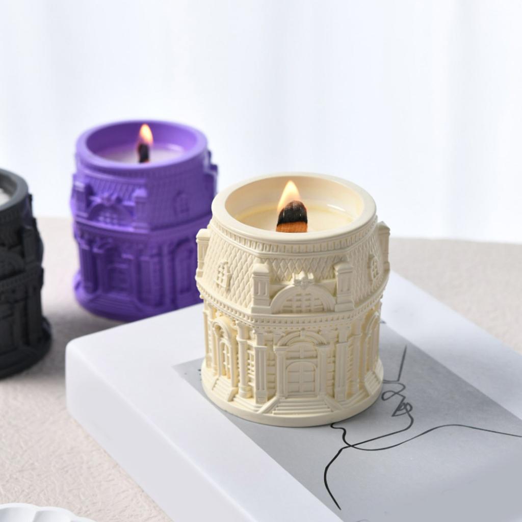 Silicone Mould for Candle Making and Resin Art Louvre Relief Storage Cup Crafting Nordic Designs Home Decoration