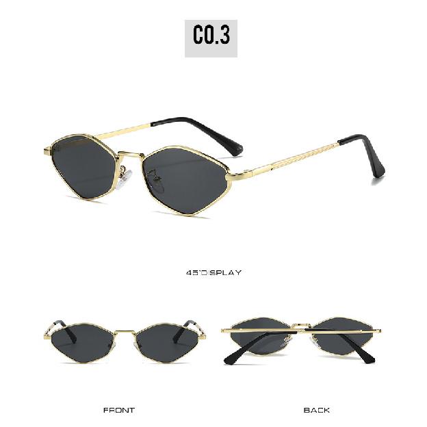 Polygonal sunglasses, high-end, small frame design, stylish metal sunglasses, trendy eyewear for both men and women, runway style