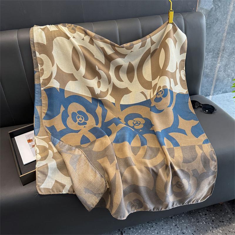 Flower Print Cotton Linen Fashion Luxury Brand Ladies Women Scarf Female Long Shawl Muslim Hijab Wrap Scarves