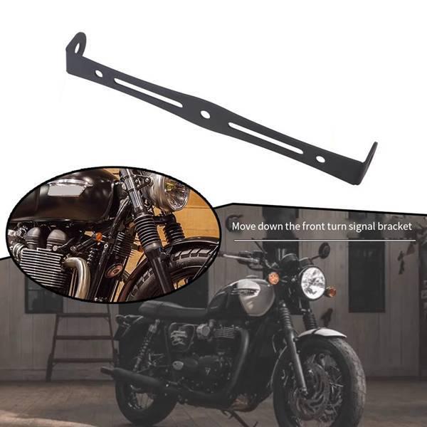 Schwarze Eisen-Motorrad-Blinker-Umsetzhalterung vorne und hinten.