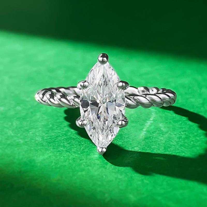 

Longlongjin 2024 Новое Кольцо Маркиза из Серебра 925 пробы с Плетеным Витым Дизайном Лозы - Европейский и Американский Хит Продаж Size 7