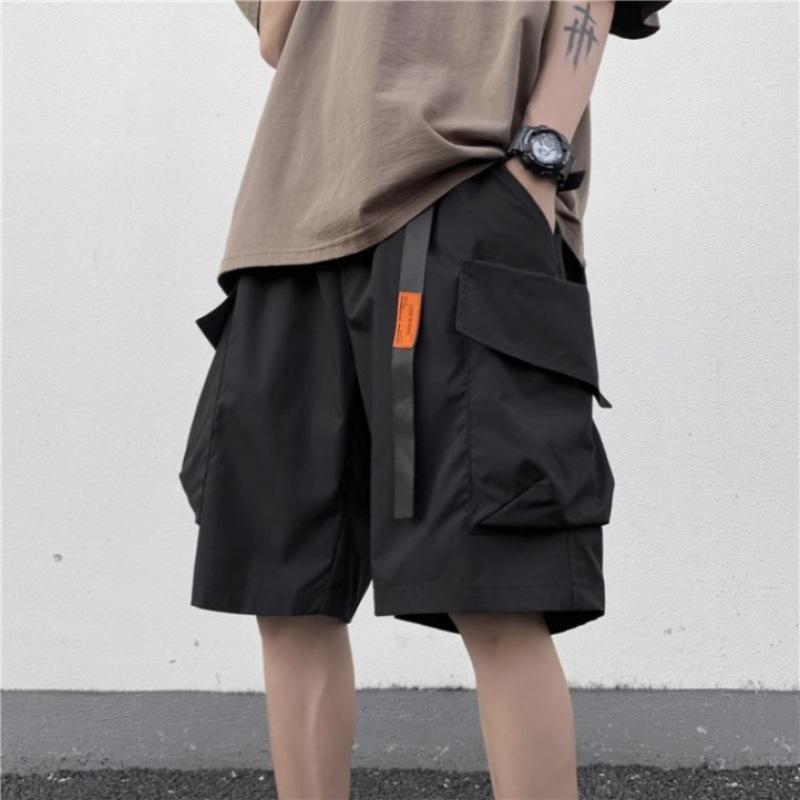 

Functional Solid Color Pocket Tooling Shorts Men s Summer Thin Loose Casual Pants American Men s Five Point Pants 4XL армія зелений колір