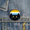 Breastpin Rainbow Cat Brooch Pin Colorful Stripe Badge Jewelry Kitty Enamel Pin  Girl