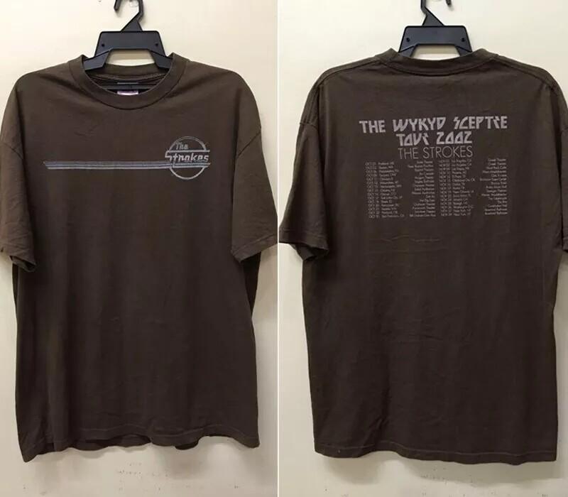 The Strokes Band Tour Shirt Retro Style Dark Chocolate Unisex T shirt Size S-5XL M