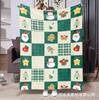 Christmas-themed checkered pattern Printed Blanket for Sofa Bed Travel Camping Living Room Office Conditioning Blanket