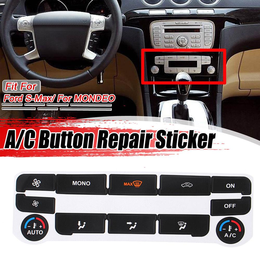 1 Stück Auto-Klimaanlage AC Klimaregler Knopf Reparatur Auto Aufkleber Aufkleber Autoinnenausstattung für Ford S-Max/für Mondeo
