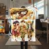 1PC Attack On Titan Print Flannel Blanket, High Quality All Seasons, Home Decor, Warmth and Comfort, Perfect for Christmas Gifts