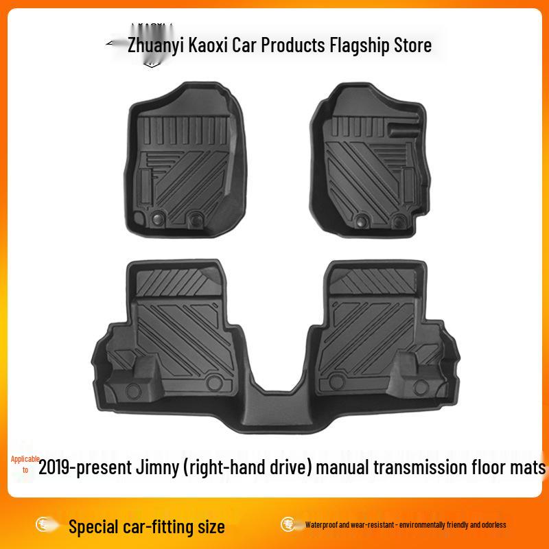 Jiminy Suzuki Jimny TPE Floor Mats - High Edge, Wear-Resistant, Waterproof, Left/Right Hand Drive Compatible, Carpet Surface.