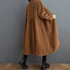 Winter Women Trench Fleece Long Sleeved Loose Vintage Fashion Casual Long Warm Coat