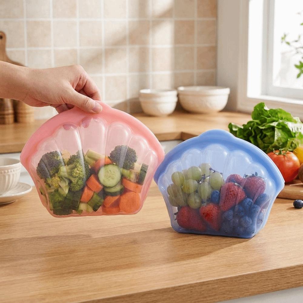 Shell Shape Fresh Keeping Bag Food Grade Food Packaging Bag Simple Freezer Bag  for Kitchen