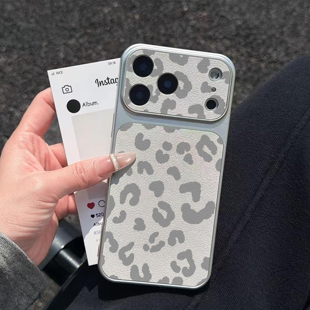 Luxury Plating Leopard Electroplated Glossy Phone Case for iPhone 17 16 Air 11 12 13 14 15 Pro Max 7 8 Plus Protective INS Cover