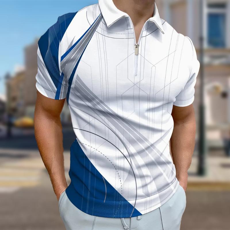 

Мужская рубашка поло повседневная на молнии с коротким рукавом модная повседневная на молнии лето весна стандартный крой рубашка с принтом Radiation 3D 8XL коричневый