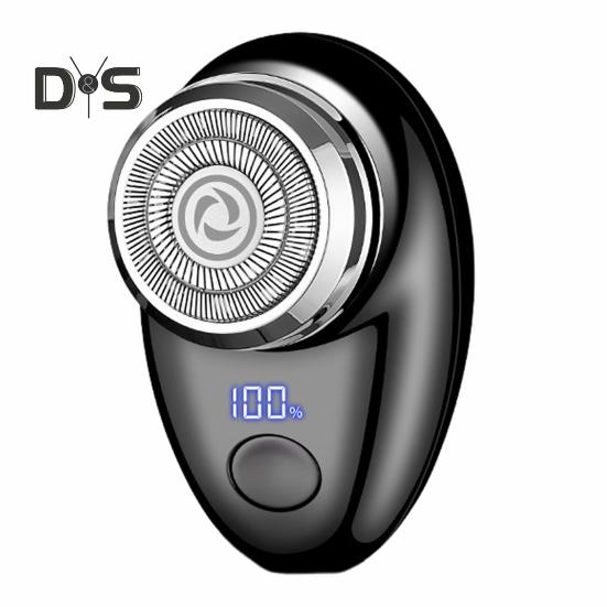 

Мужская электробритва с цифровым дисплеем, USB перезаряжаемая мини-дисковая бритва для путешествий, портативный беспроводной триммер для волос, инструмент для удаления бороды, подарок парню чёрный
