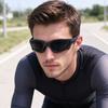 Sports Wrap Around Sunglasses for Men, Black Frame UV400 Cycling Running Driving Sun Glasses