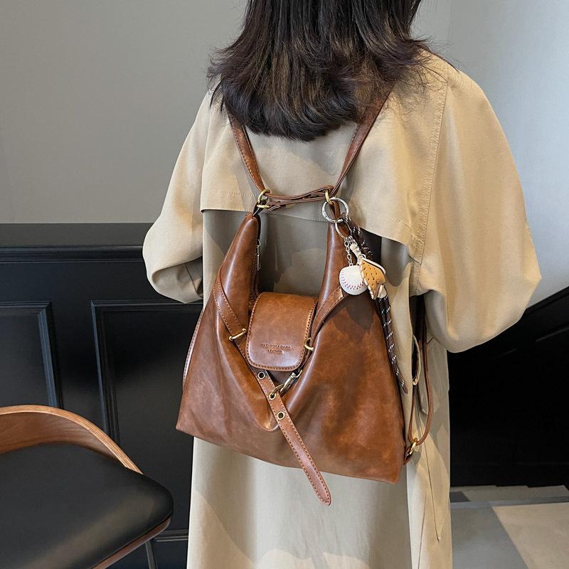 Premium Retro Large-Capacity Women'S Backpack Back Bag Multi-Purpose Shoulder Bag Tote Bag