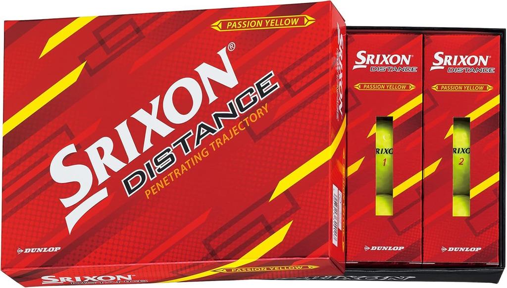 SRIXON Distance 2022 DISTANCE Passion Yellow 3 dozen set of golf balls 36 balls Original cleaning sheet set