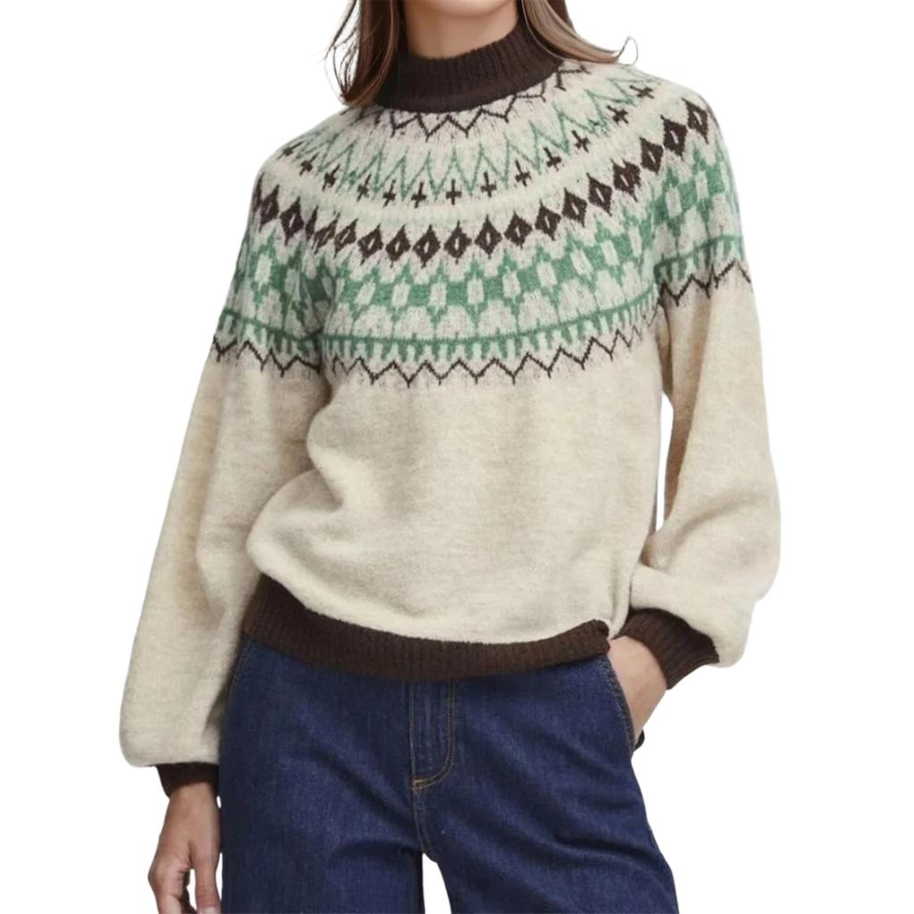 Women's Fashion Sweater Round Neck Loose Crewneck Long Sleeve Knit Top