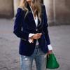 Velvet Blazer for Women Long Sleeve Botton Up Business Office Suit Jacket Casual Lapel Open Front Coat