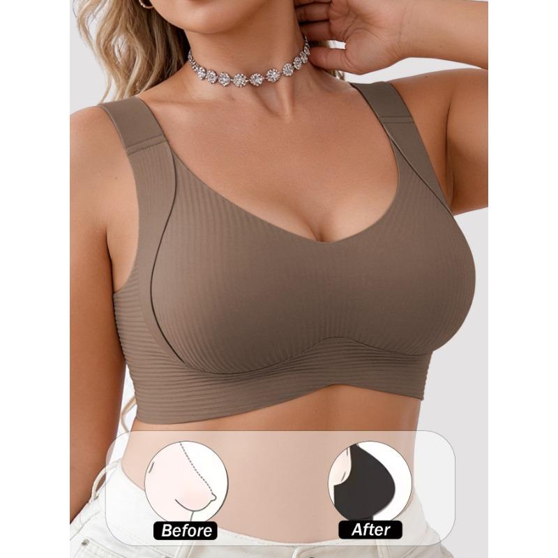 Us Eu Size Plus Size Seamless Wireless Push Up Back Closure Bra