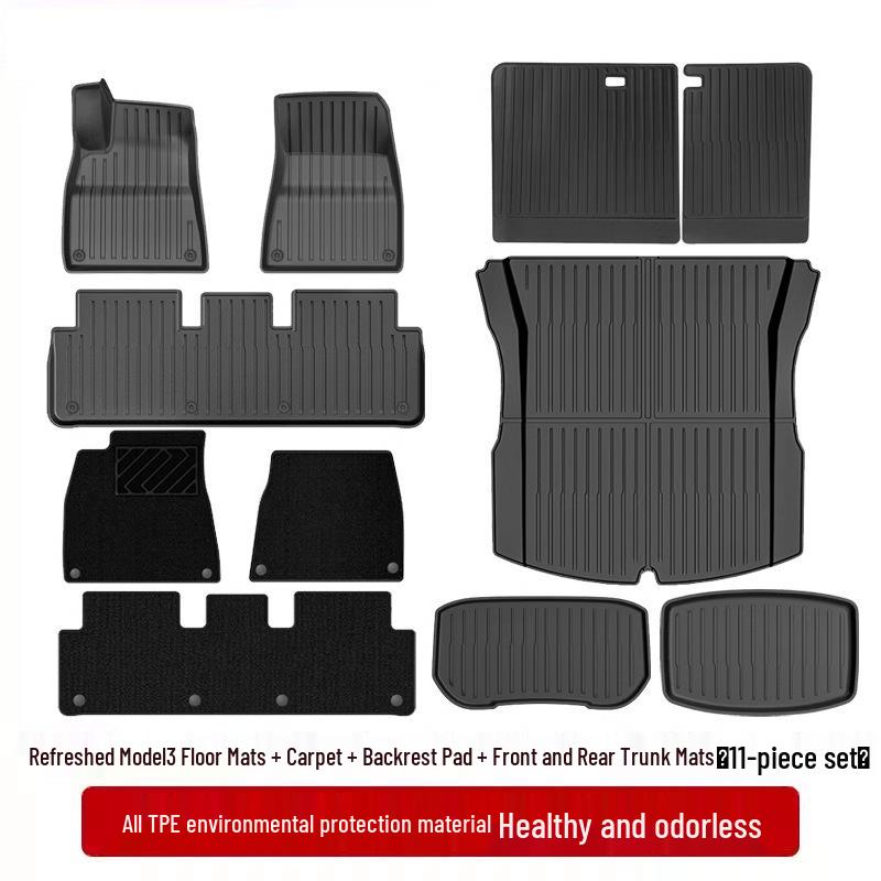All-Inclusive Floor and Trunk Mats for Tesla Model 3/Y Refresh