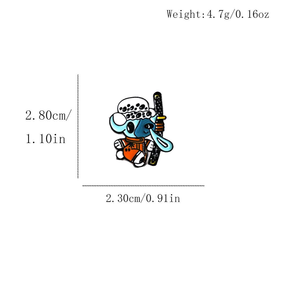 Japanese Anime Inspired Pokemon & One Piece Metal Badge Brooch - Luffy & Gengar Design