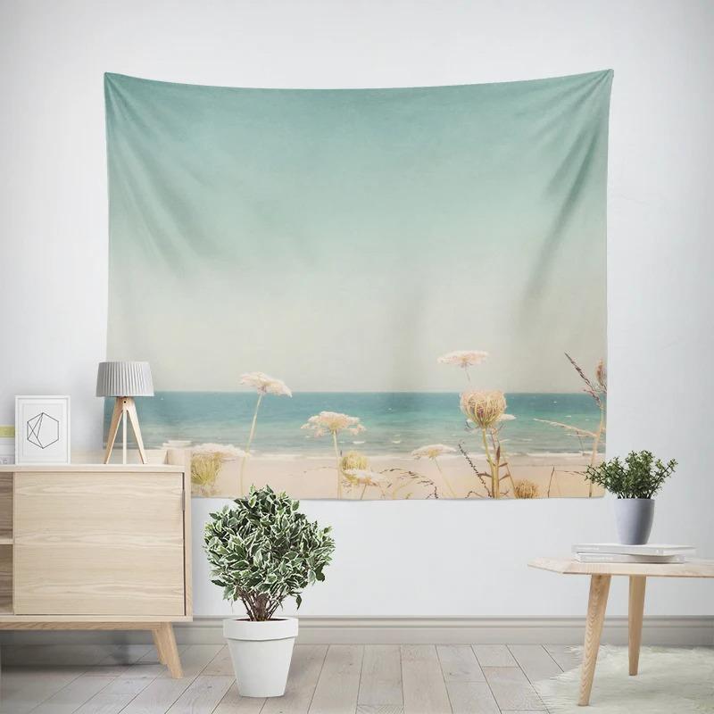 Object Wall Hanging Aesthetic Bedroom Wall Art Large Fabric Tapestry Bohemian Retro Floral Leaves Modern Room Decoration