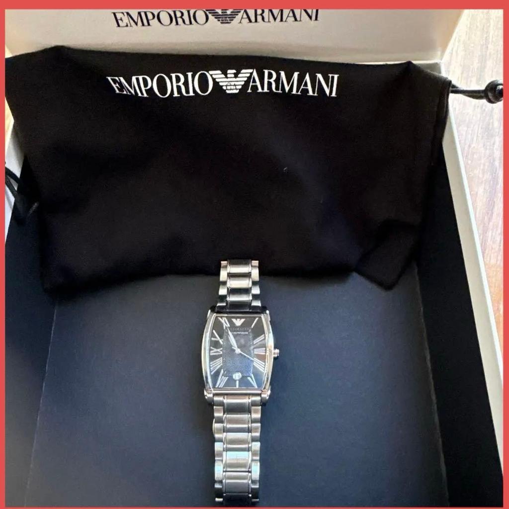Used EMPORIO ARMANI quartz watch silver date display