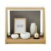 Kare Gray 6-Piece Memorial Set" - Wooden Mini Buddhist Altar Set with Stand, Photo Stand, Photo Frame, and Memorial Stage for Personal Buddhist Altar