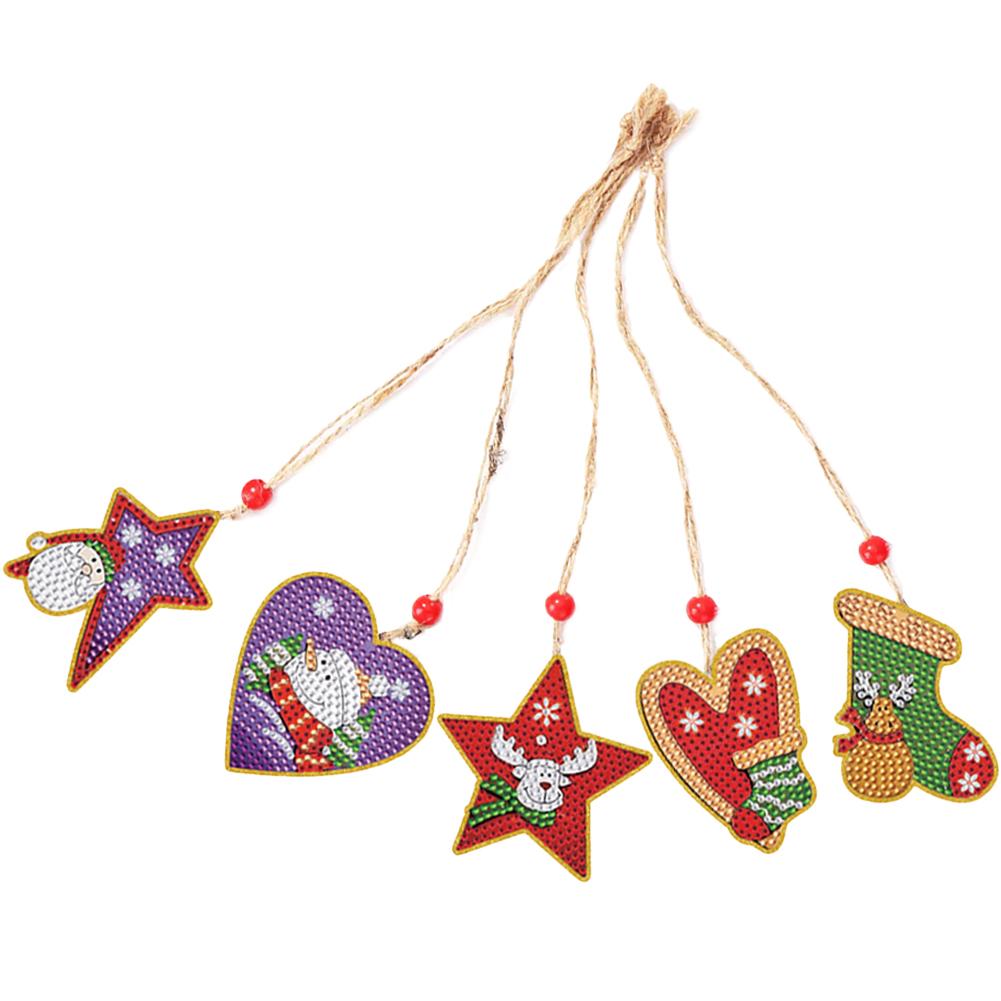 5/10pcs Diamond Painting Christmas Santa Claus Pendant Decoration Atmosphere Decor for Children Christmas Gift Natal Navided