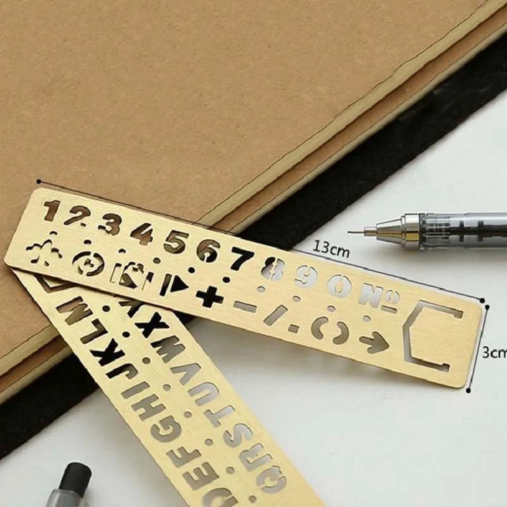 Brass Ruler Bookmark Letters Metal Bookmark School Supplies Number Letter Bookmark  Reading