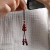 Diy Decoration Handmade Chinese Cinnabar Gourd Key Chain For Bags Mobile Phones  Unisex Pendant Gift