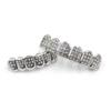 New Fshion Hip Hop Gold Silver Colour Iced Out CZ Teeth Grillz Top Bottom Men Women Jewelry Party Gifts