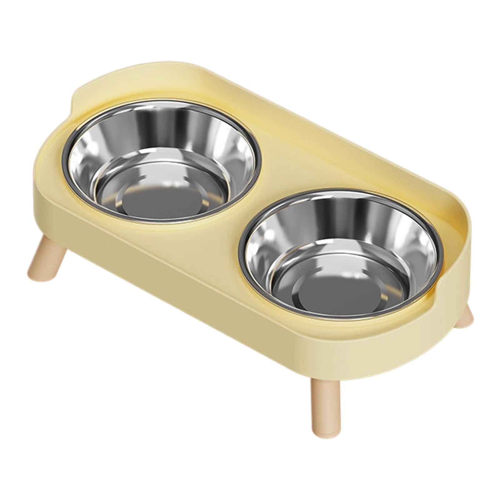 

Anti Tip Dual Pet Feeding Bowls Heavy Duty Stainless Steel Non Skid Silicone Base For Puppies And Kittens