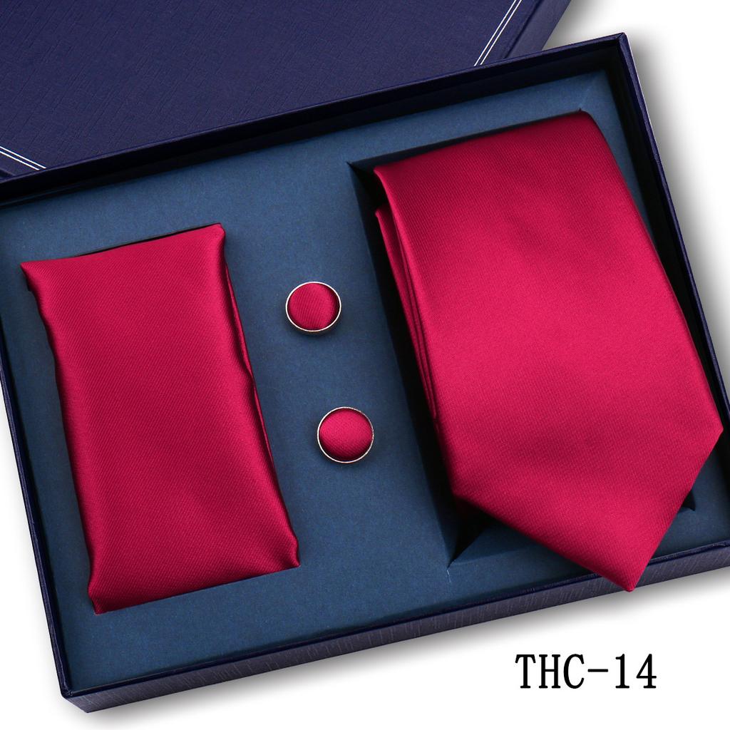 Men'S Business Tie Pocket Square Scarf Gift Box Set Formal Wedding Professional Shirt Trendy Tie Worker