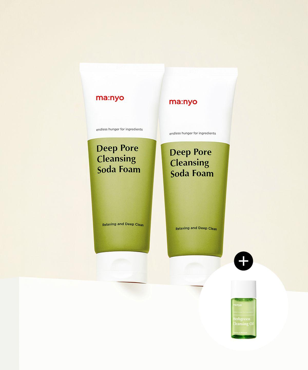 [2 PACK] Deep Pore Cleansing Soda Foam 150ml (+Free Herb Cleansing Oil 25ml)