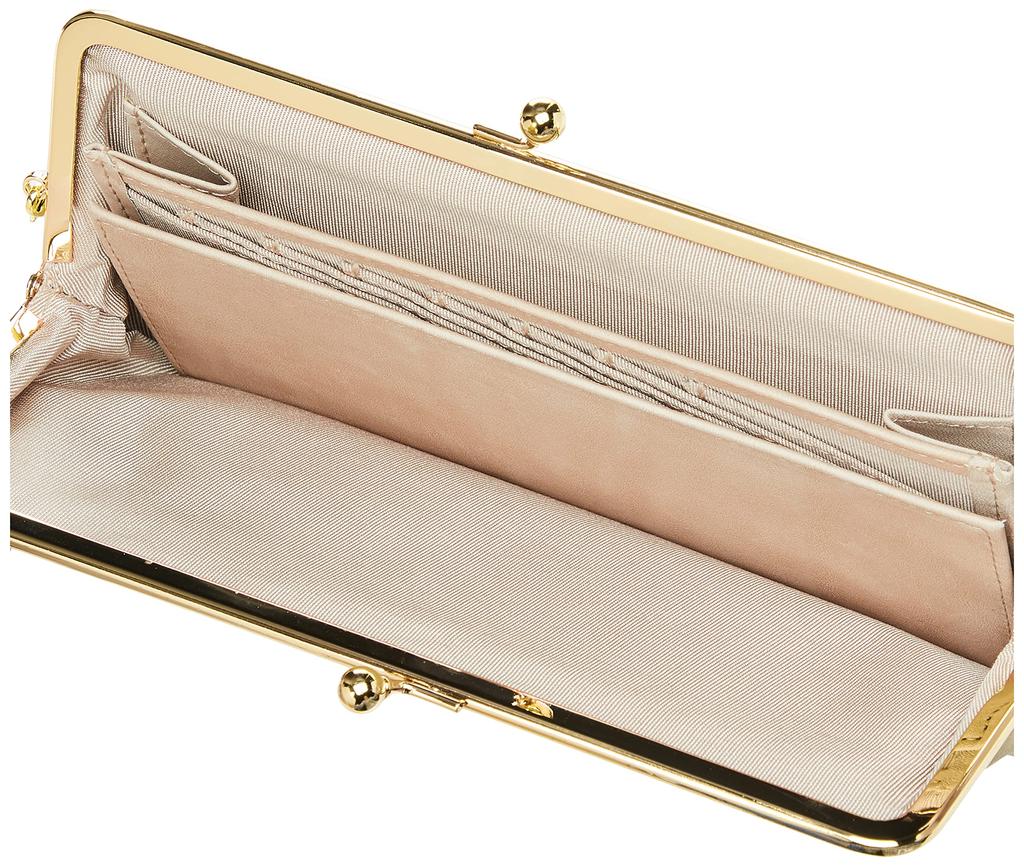 Felando Women's Long Wallet with Clasp Closure, Genuine Leather, Thin Wallet, Embossed Cowhide Leather, Tassel Charm, Strap, Nadaya, No. 81143,