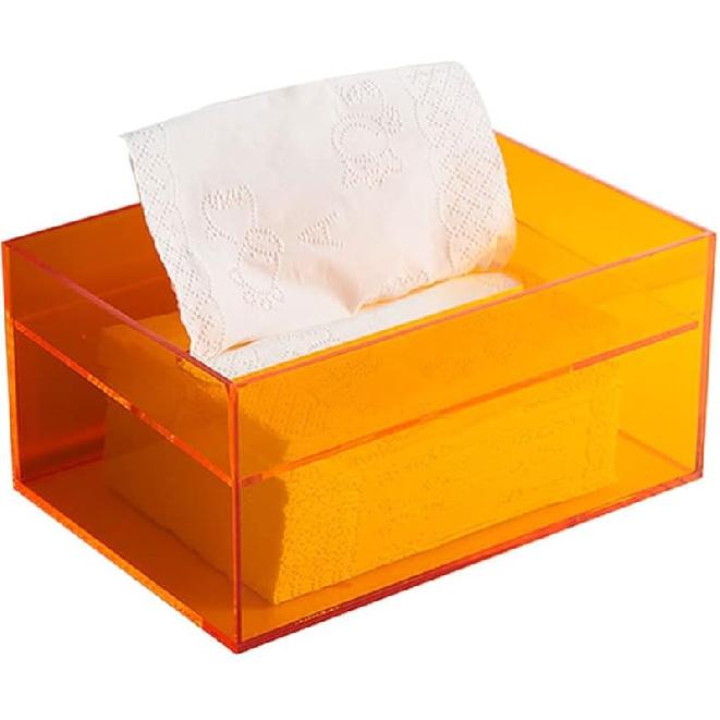 Pretty Desktop Tissue Box Cover Acrylic Minimalist Napkin Holder Pumping case Dispenser Rectangular Transparent Tissue Box Practical