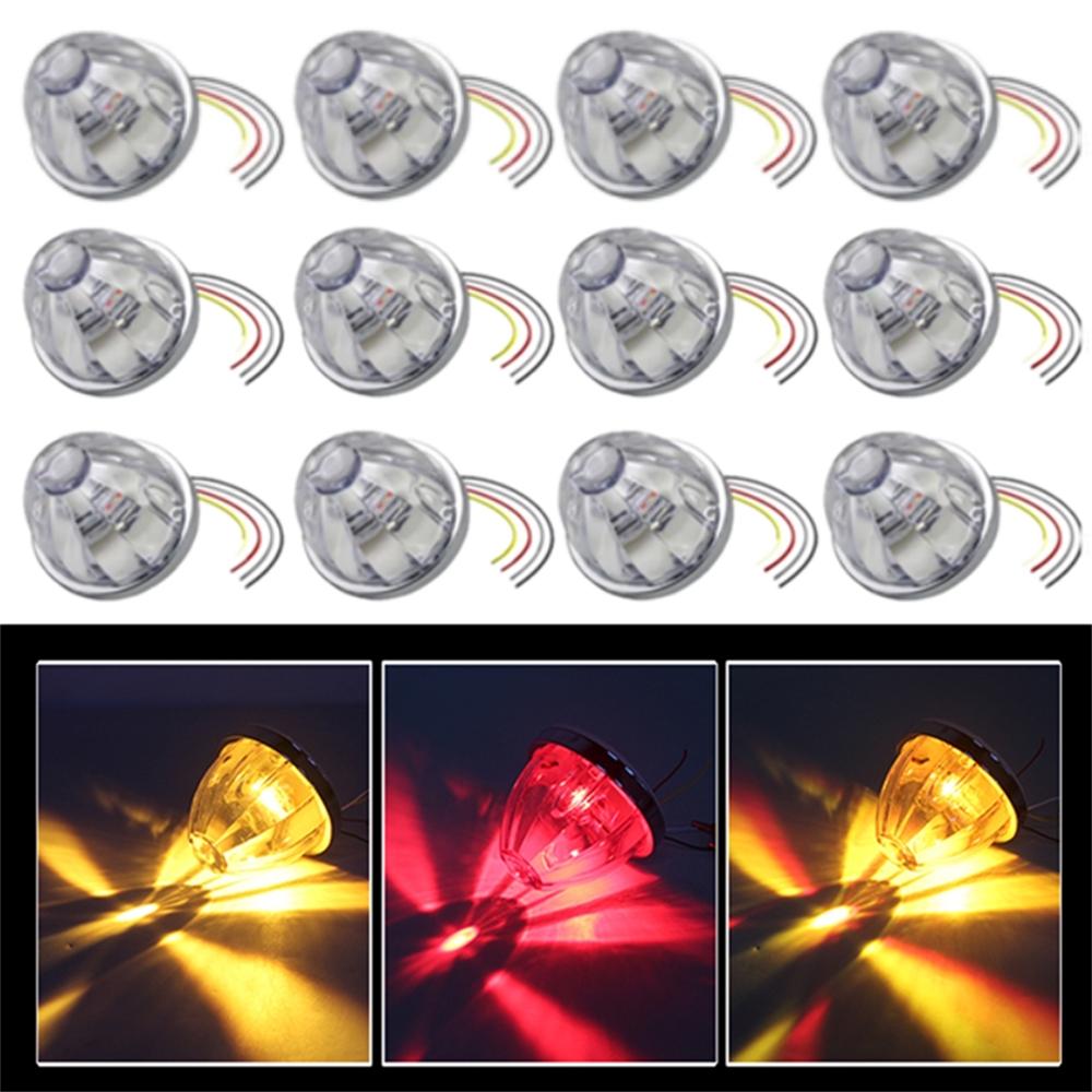 

12PCS Star Watermelon Lights Dual Color Semi Truck Lights Trailer LED Water Melon Marker Lighting Under Glow Lights 12V/24V