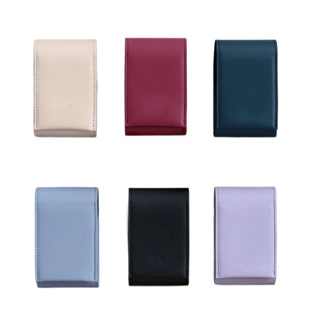 New PU Lipstick Bag With Mirror Mini Cosmetic Bag Portable Pouch Storage Makeup Bag Travel
