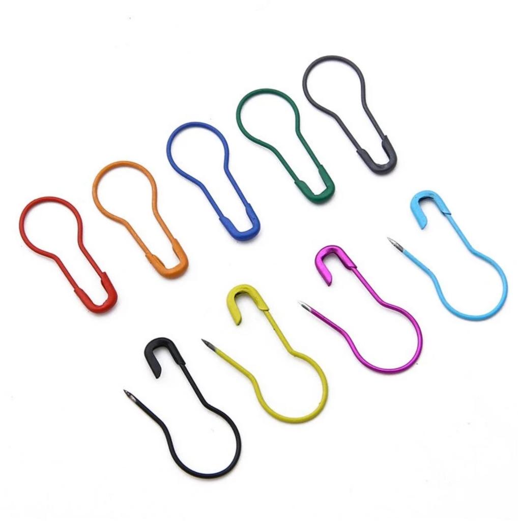 500Pcs/box Mixed Color Safety Needle Gourd Shaped Metal Clip, Handmade DIY Clothing Sewing Tool  Needle Clip Jewelry Accessories