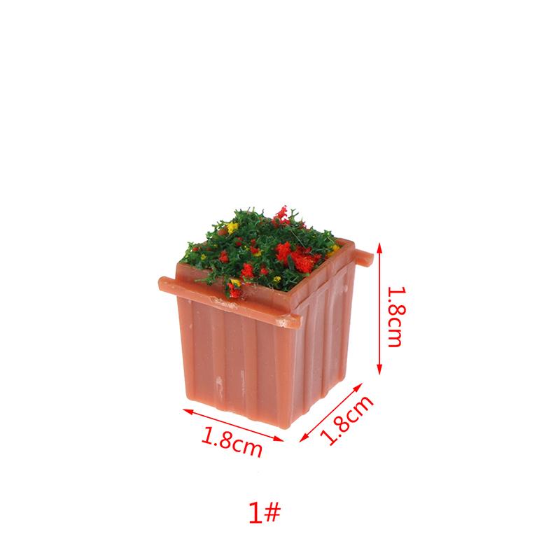 1:12 Puppenhaus Miniatur Blumen Garten Blumenbeet Blumentopf Topfpflanze Modell