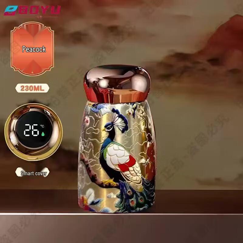 Shangqi Ретро Золотой Павлин 316 Нержавеющая Сталь Портативная Термокружка