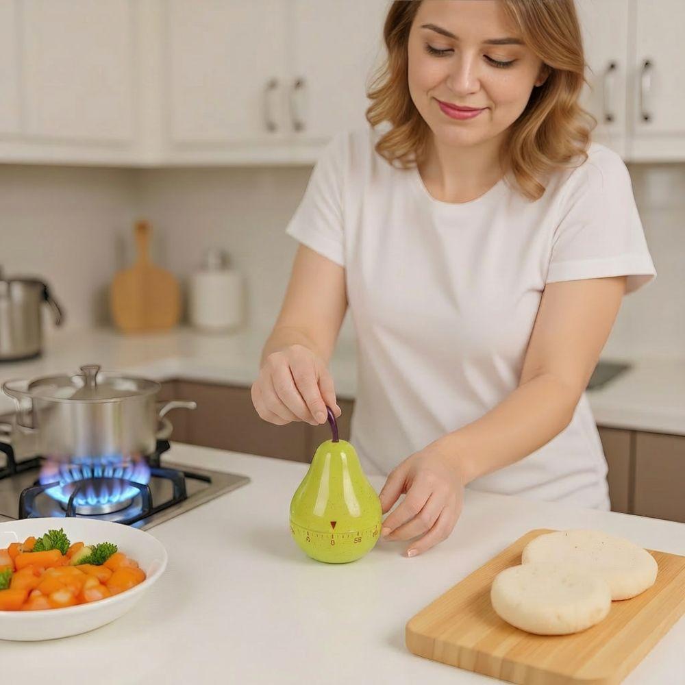 Timer a forma di pera Cartone Animato Mini Timer Conto alla Rovescia Fornitura da Cucina Sveglie Cottura